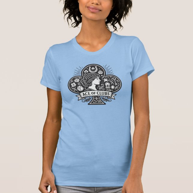 Camiseta As de Clubs — Lady Luck Cameo (Anverso)