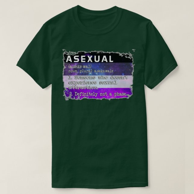 Camiseta As de definición de diccionario asexual (Diseño del anverso)