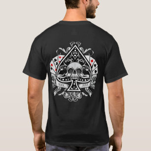 Camiseta As de Picas Calaveras Cartas de Juego Jugador