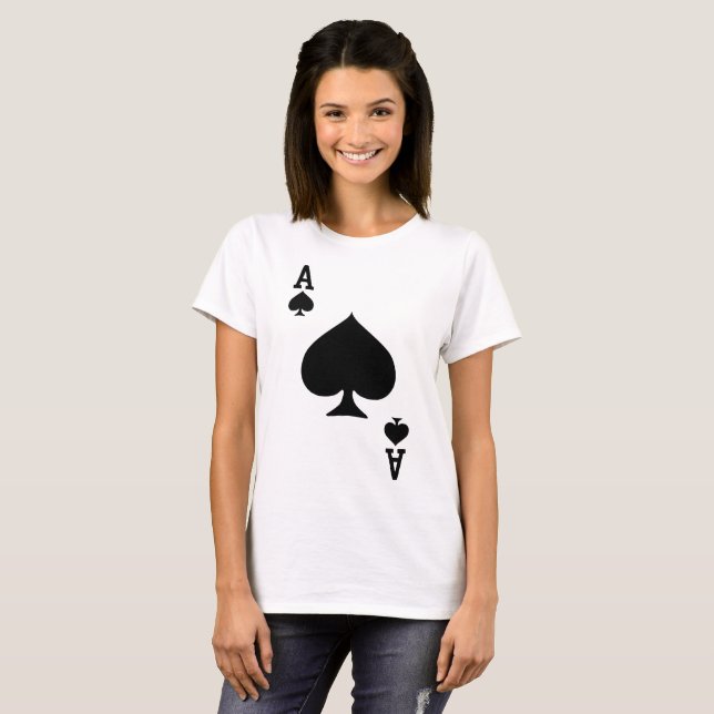 Camiseta As del juego del traje de Halloween del naipe de (Anverso completo)