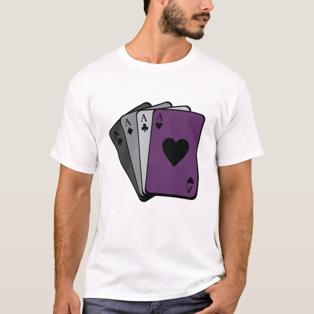 Camiseta As Of Spades Bandera Asexual Jugando Cartas LGBT R (Anverso)