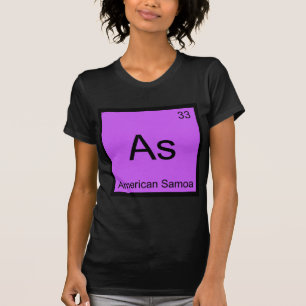 Camiseta As - Samoa Americana Símbolo del Elemento de Quími