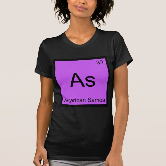 Camiseta As - Samoa Americana Símbolo del Elemento de Quími (Anverso)