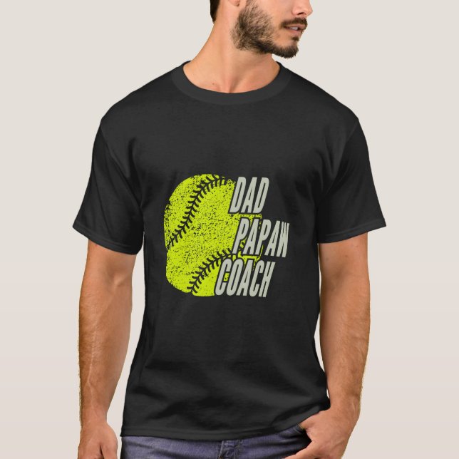 Camiseta As Softball Dad Papaw Coach (Anverso)