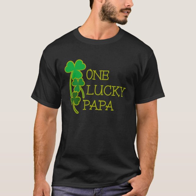 Camiseta AS tees Fun One Lucky Papa Shamrock St Patty Patri (Anverso)