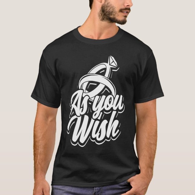 Camiseta As you wish  Bride and groom wedding ring and knot (Anverso)
