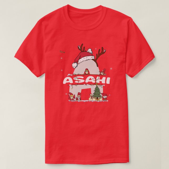 Camiseta Asahi Christmasw Asahi Nombre para navidades diver (Diseño del anverso)