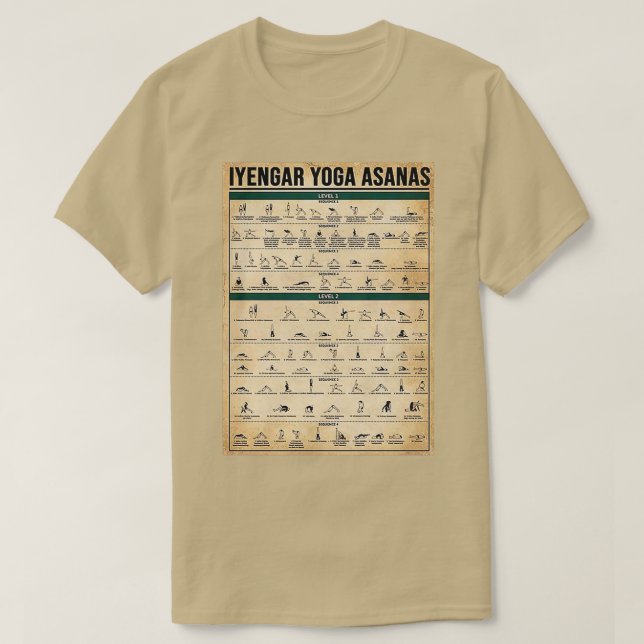 Camiseta Asanas de yoga iyengar (Diseño del anverso)