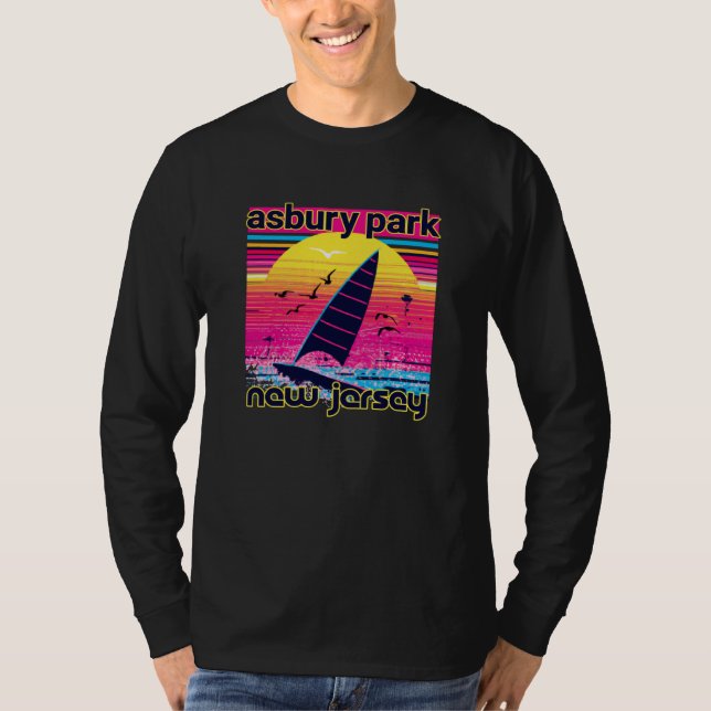 Camiseta Asbury Park Retro 80s Style Souvenir Beach (Anverso)