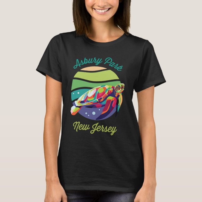 Camiseta Asbury Park  Sea Turtle Souvenir (Anverso)