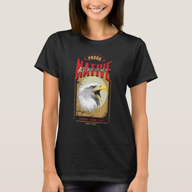Camiseta Ascahcutoner Native American Eagle Spirit Vintage  (Anverso)