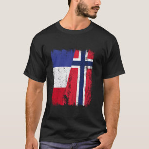 Camiseta Ascendencia mitad bandera Francia Noruega francés