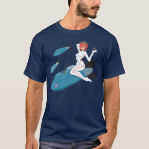 Camiseta ascendente del cierre del chica de Rocket