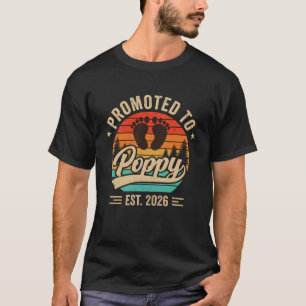 Camiseta Ascendido a Abuelos de Amapola Est 2026 Anuncio de