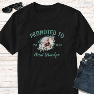 Camiseta Ascendido a Bisabuelo 1 Foto Black & Green