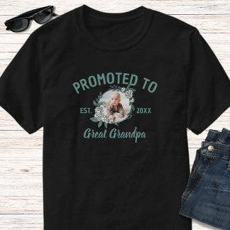 Camiseta Ascendido a Bisabuelo 1 Foto Black & Green