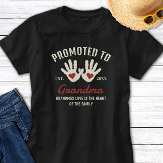 Camiseta Ascendido a Huellas de Mano de Abuela Cita de Abue