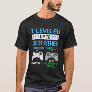 Camiseta Ascendido a Padrino 2026 Divertido Videojuego Pron