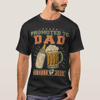 Camiseta Ascendido a Papá 2026 Esperando Bebé Divertido Pro