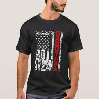 Camiseta Ascendido a Papá de Nuevo 2024 Bandera Americana P