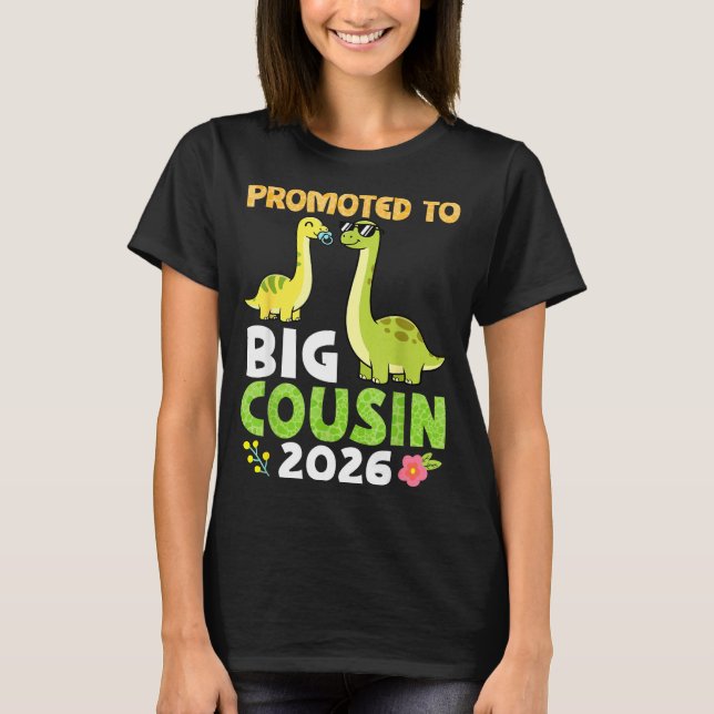 Camiseta Ascendido a Primo Mayor 2026 Familia de Dinosaurio (Anverso)