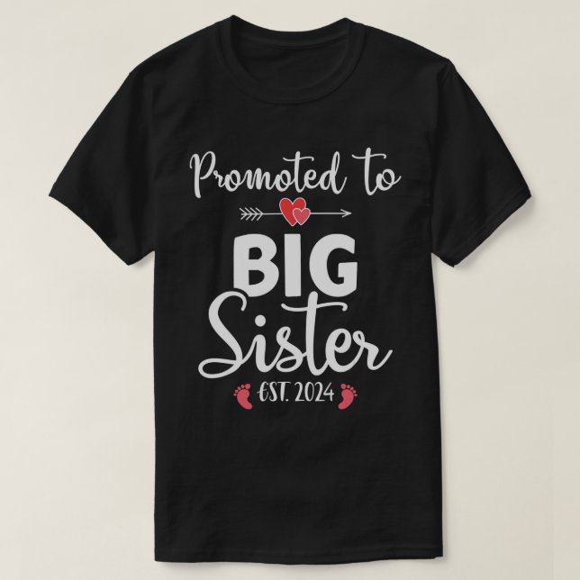 Camiseta Ascendido a su hermana mayor. 2024 para el embaraz (Diseño del anverso)