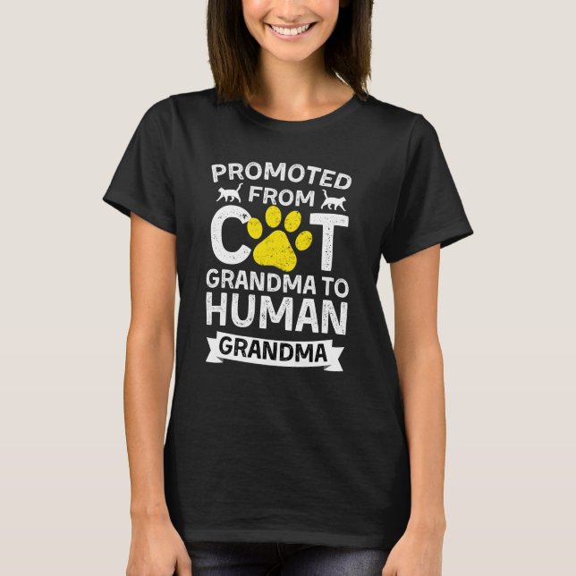 Camiseta Ascendido De La Abuela Del Gato A La Abuela Humana (Anverso)