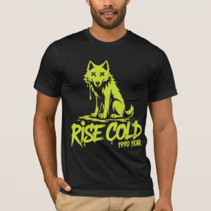Camiseta Ascenso Frío 1990 Lobo Streetwear Neón Tóxico Grun