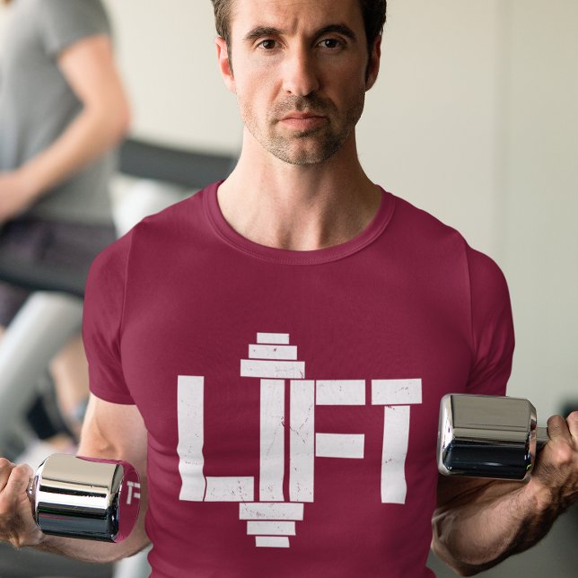 Camiseta Ascensor (Lifting dumbbells at gym.)