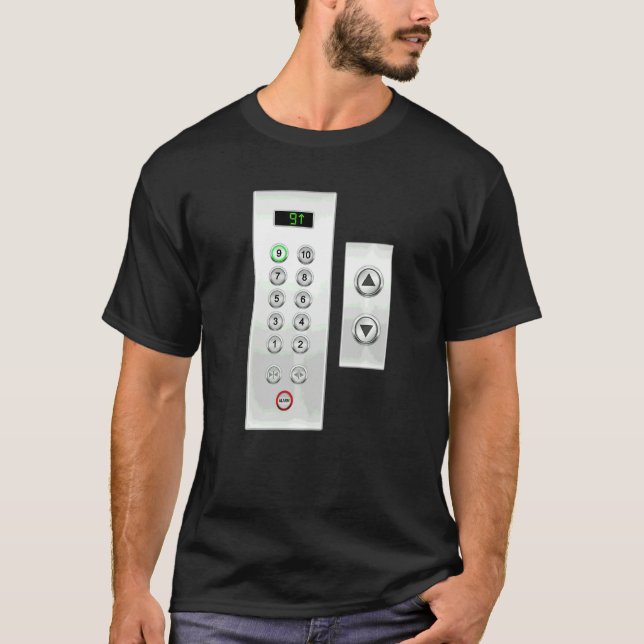 Camiseta Ascensores Elevadores I Botones de Ascensor I Meca (Anverso)