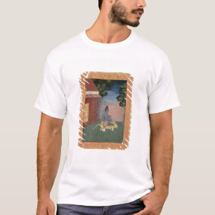 Camiseta Ascético envejecido sentado sobre la piel de un t