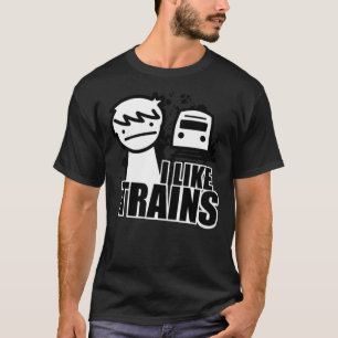 Camiseta ASDF T-Shirt I Like Trains Essential T-Shirt