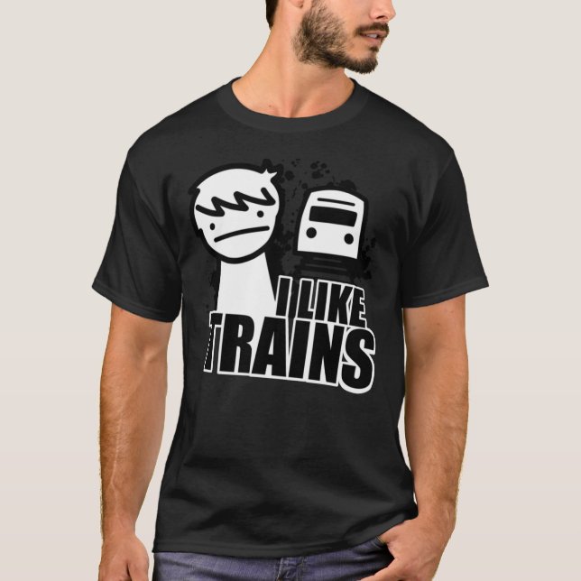 Camiseta ASDF T-Shirt I Like Trains  Essential T-Shirt (Anverso)