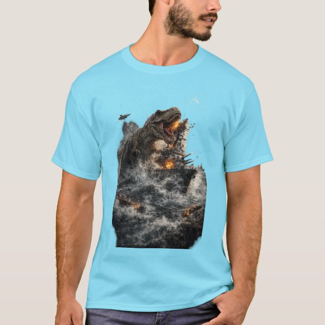 Camiseta Asedio de la tormenta del T-Rex. (Anverso)