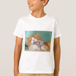 Camiseta Aseo de Gato Naranja Adorable