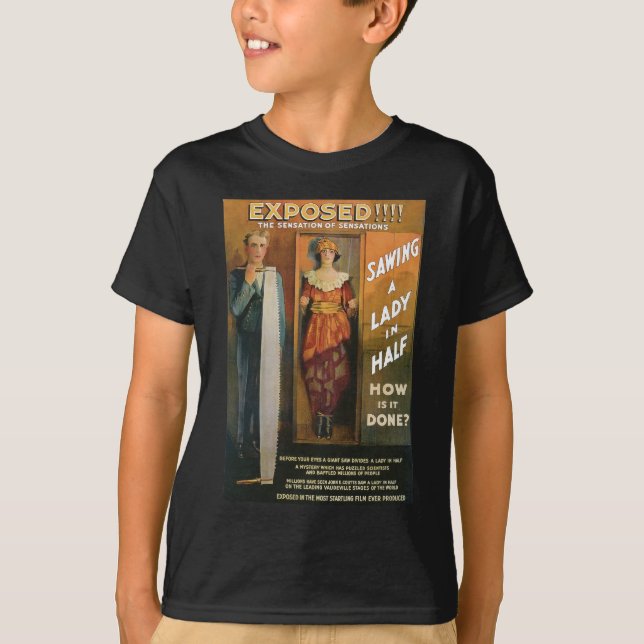 Camiseta Aserrando a una señora In Half del ~ del mago del (Anverso)