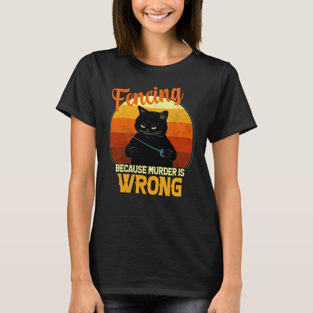 Camiseta asesinato con espada gato (Anverso)
