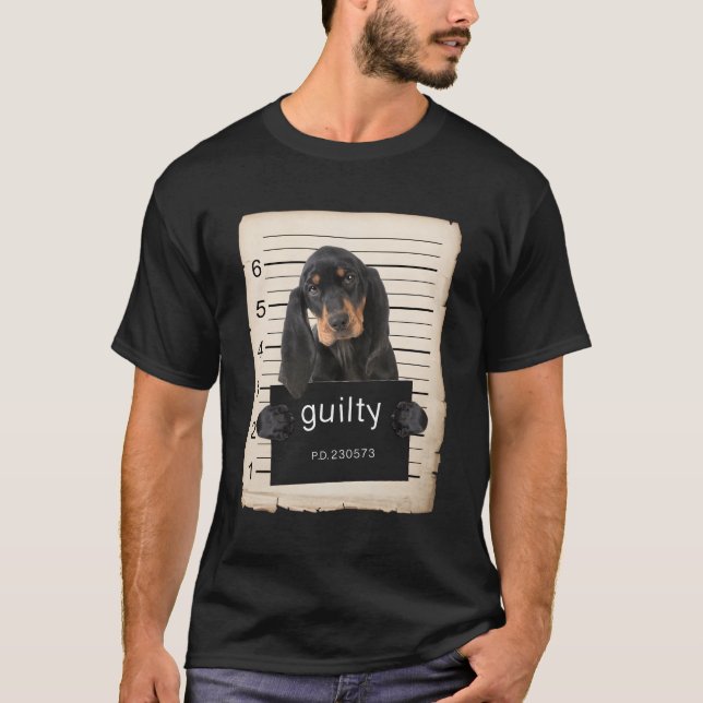 Camiseta Asesinato De Mug De Perro Negro Y Tan Montado (Anverso)