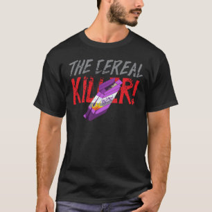 Camiseta Asesino de Cereales Divertido Pun Halloween Negro