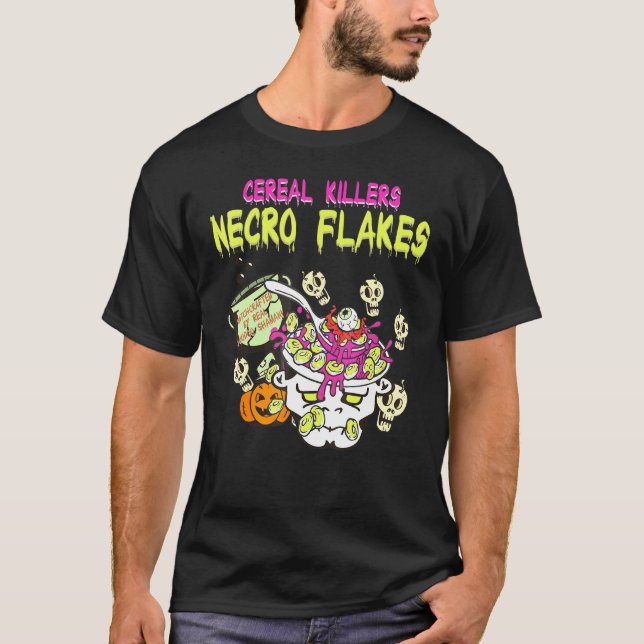 Camiseta Asesino de cereales Zombies Horror Pun Cereal Alim (Anverso)