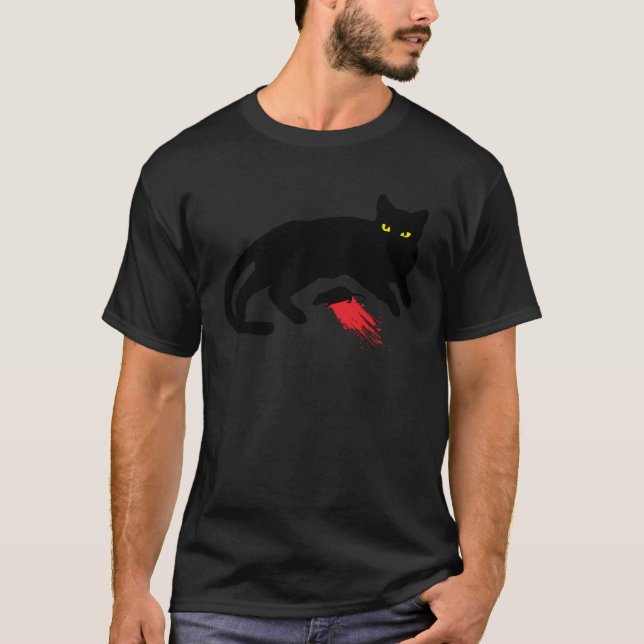Camiseta Asesino de gato negro instantáneo Gótico de Punk d (Anverso)