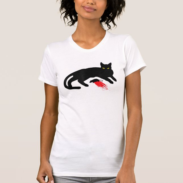 Camiseta Asesino de gato negro instantáneo Gótico de Punk d (Anverso)