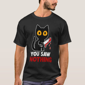 Camiseta Asesino de Gato Negro Sarcástico No Viste Nada Div