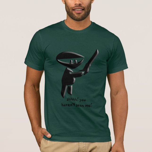 Camiseta Asesino negro silencioso del ninja, armado y (Anverso)
