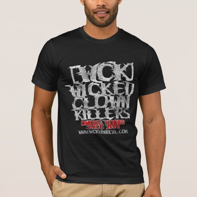Camiseta Asesinos traviesos negros del payaso del mismo (Anverso)