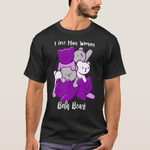 Camiseta Asexual Amo A Los Hombres, Los Dos Soporta Asexual