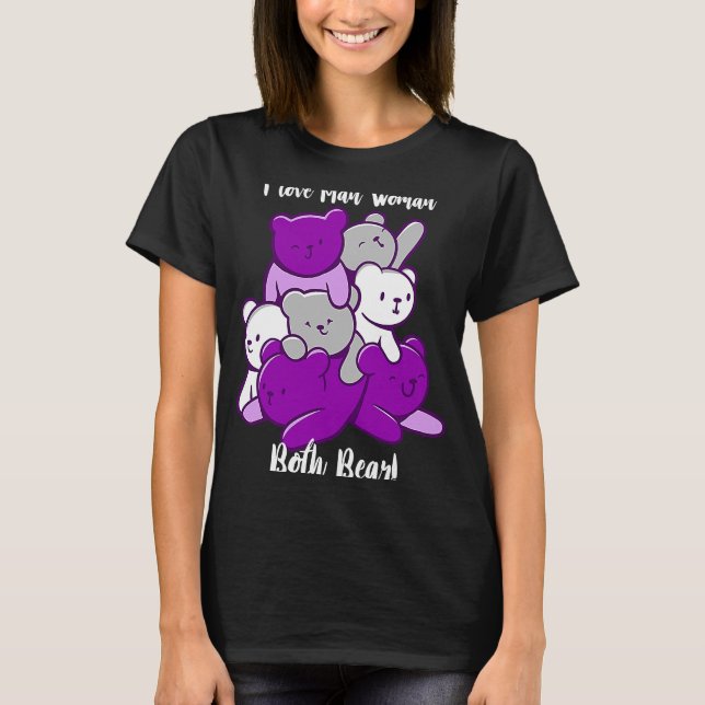 Camiseta Asexual Amo A Los Hombres, Los Dos Soporta Asexual (Anverso)