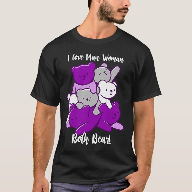Camiseta Asexual Amo A Los Hombres, Los Dos Soporta Asexual (Anverso)