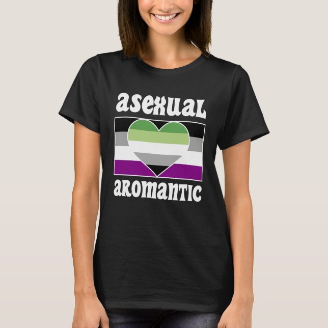 Camiseta Asexual Aromantic Pride Flag Cute  Ace Aesthetic (Anverso)