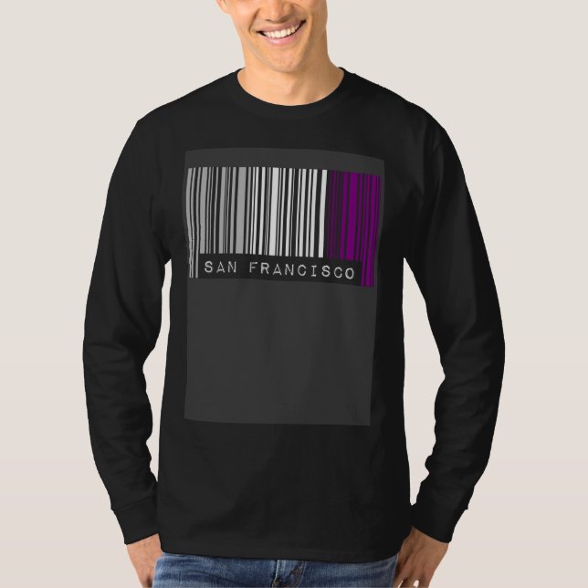 Camiseta Asexual Barcode Pride San Francisco California Cut (Anverso)